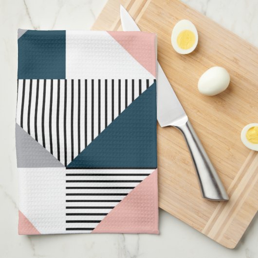 Abstrakte Farbgeometrie Geschirrtuch (Viertel Falte)
