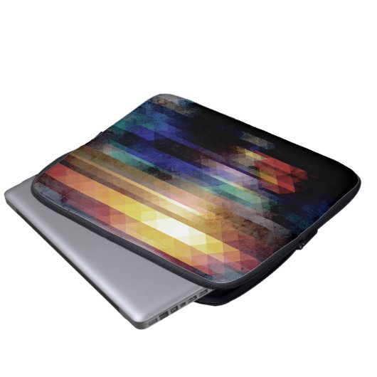 Abstrakte Farbgeometrie Laptopschutzhülle (Vorne Knopf)