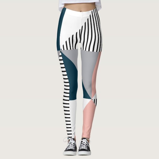 Abstrakte Farbgeometrie Leggings (Vorderseite)