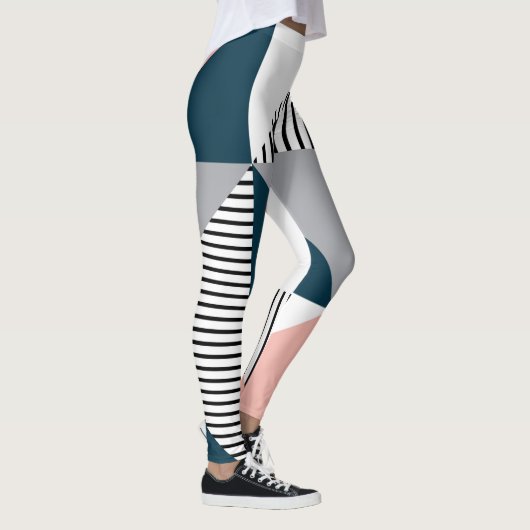 Abstrakte Farbgeometrie Leggings (Rechts)