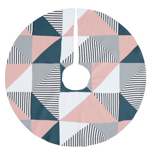 Abstrakte Farbgeometrie Polyester Weihnachtsbaumdecke (Vorderseite)