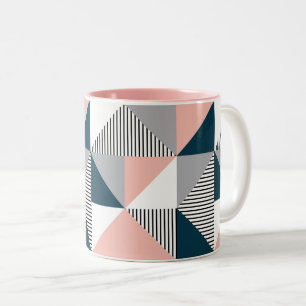 Abstrakte Farbgeometrie Zweifarbige Tasse