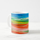 Abstrakte farbige Aquarellbilder Kaffeetasse (Vorderseite Links)