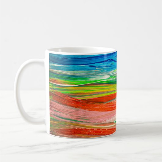 Abstrakte farbige Aquarellbilder Kaffeetasse (Links)