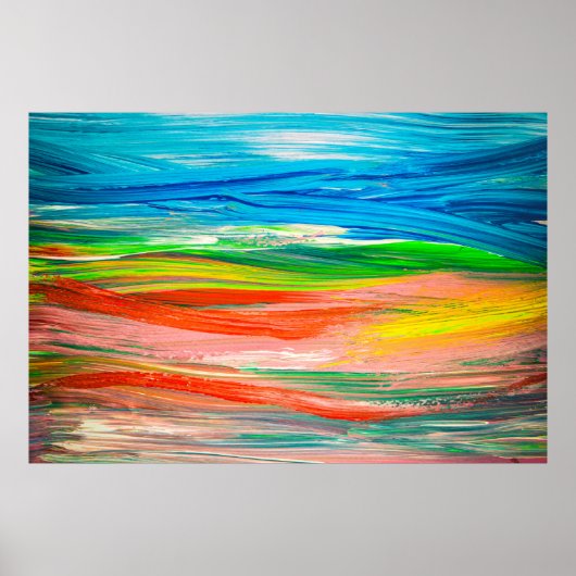 Abstrakte farbige Aquarellbilder Poster (Vorne)
