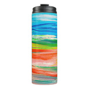 Abstrakte farbige Aquarellbilder Thermosbecher