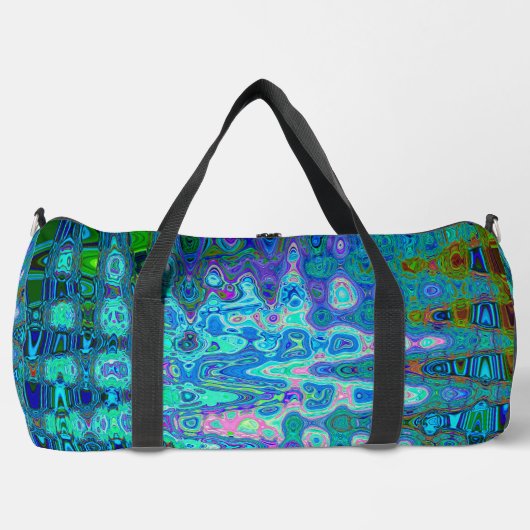 Abstrakte Farbige blaue Wavy Mosaik Retro Duffle Bag (Vorderseite)