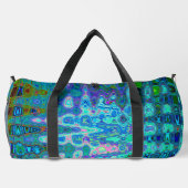 Abstrakte Farbige blaue Wavy Mosaik Retro Duffle Bag (Rückseite)