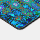 Abstrakte Farbige blaue Wavy Mosaik Retro Schreibtischunterlage (Ecke)