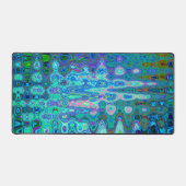 Abstrakte Farbige blaue Wavy Mosaik Retro Schreibtischunterlage (Vorderseite)