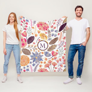 Abstrakte farbige Blume Fleecedecke