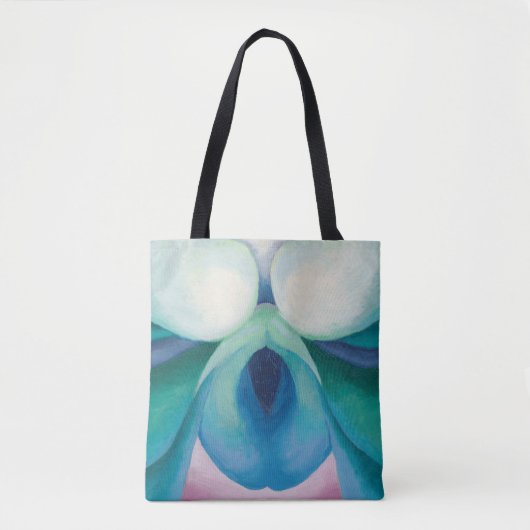 Abstrakte farbige Blume Malen Georgia O'Keeffe Tasche (Vorderseite)