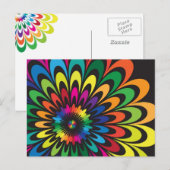 Abstrakte farbige Blume. Postkarte (Vorne/Hinten)