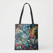 Abstrakte farbige Blume Tasche (Vorderseite)