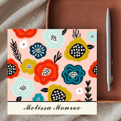 Abstrakte farbige Blume Typografie Quadratische Visitenkarte