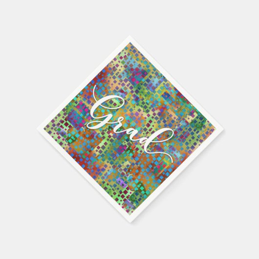 Abstrakte Farbige Confetti Abschluss Feier Serviette (Ecke)