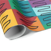 Abstrakte, farbige Designs Geschenkpapier (Rolleneckpunkt)