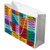 Abstrakte, farbige Designs Große Geschenktüte (Vorderseite Schrägansicht)