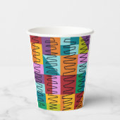 Abstrakte, farbige Designs Pappbecher (Rückseite)