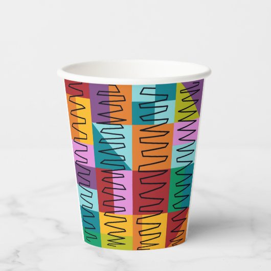 Abstrakte, farbige Designs Pappbecher (Vorderseite)