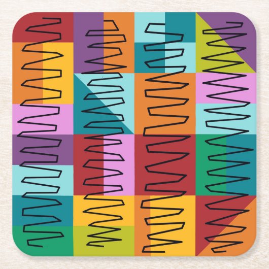 Abstrakte, farbige Designs Rechteckiger Pappuntersetzer (Vorderseite)