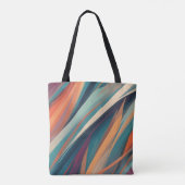 Abstrakte farbige Diagonalstreifen Tasche (Rückseite)