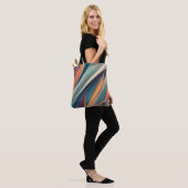 Abstrakte farbige Diagonalstreifen Tasche (Am Model)