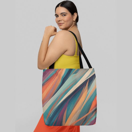 Abstrakte farbige Diagonalstreifen Tasche