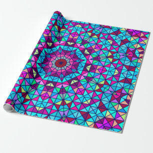 Abstrakte Farbige Digital Decorative Blume. Geome Geschenkpapier