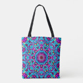 Abstrakte Farbige Digital Decorative Blume. Geome Tasche (Rückseite)