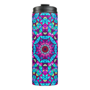 Abstrakte Farbige Digital Decorative Blume. Geome Thermosbecher