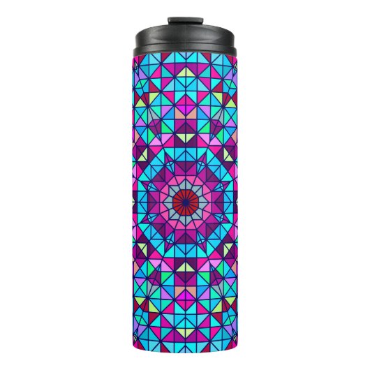 Abstrakte Farbige Digital Decorative Blume. Geome Thermosbecher (Vorderseite)