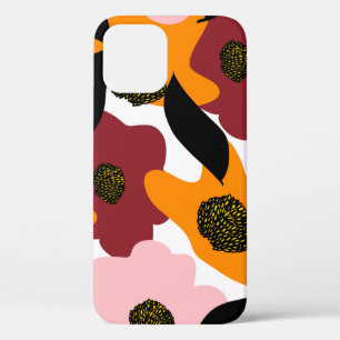 Abstrakte farbige Doodles Blume und Blätter zurück Case-Mate iPhone Hülle
