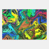 Abstrakte, farbige Drehbewegung / gespült / 3 Filt Geschenkpapier Set (Vorderseite 3)