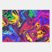 Abstrakte, farbige Drehbewegung / gespült / 3 Filt Geschenkpapier Set (Vorderseite 2)