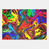 Abstrakte, farbige Drehbewegung / gespült / 3 Filt Geschenkpapier Set (Vorderseite)