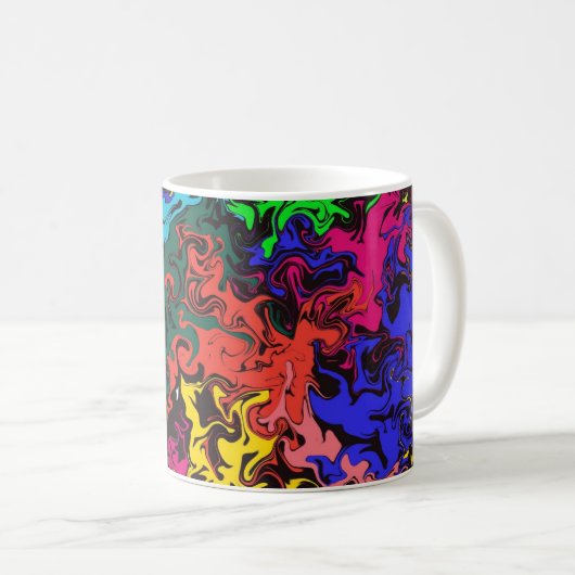 Abstrakte Farbige Drehung / Kaffeetasse (VorderseiteRechts)