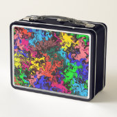 Abstrakte Farbige Drehung / Metall Brotdose (Rückseite)