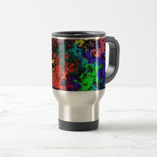 Abstrakte Farbige Drehung / Reisebecher (VorderseiteRechts)