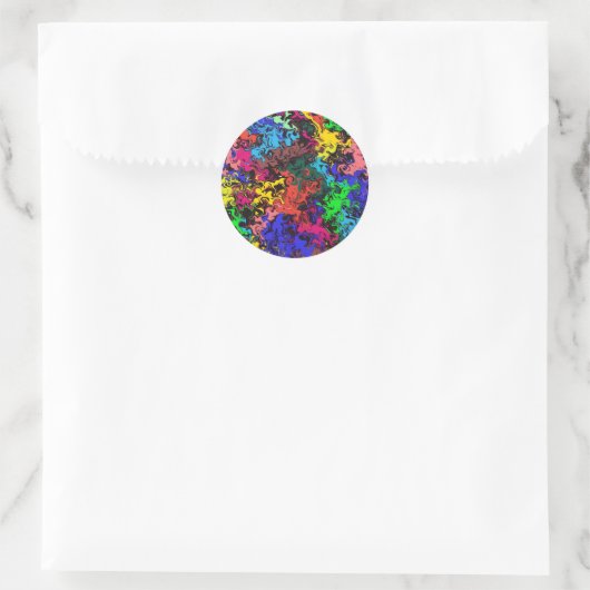 Abstrakte Farbige Drehung / Runder Aufkleber (Tasche)