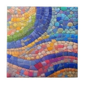 Abstrakte farbige Flow Gaudi-ähnliche Imitate Mosa Fliese (Vorderseite)