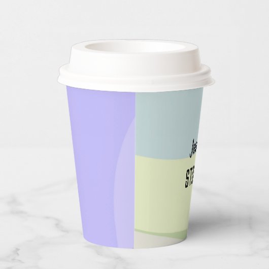 Abstrakte, farbige Formen Pappbecher (Rechts)