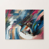 Abstrakte farbige Frau im Gesicht Puzzle (Horizontal)
