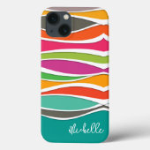 Abstrakte, farbige geometrische Wellenmuster Case-Mate iPhone Hülle (Rückseite)