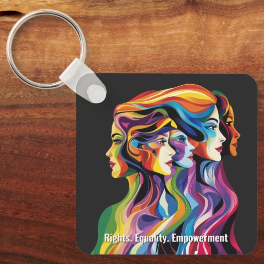 Abstrakte farbige Gesichter Frauentag | IWD Schlüsselanhänger (Vorderseite)