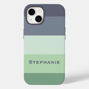 Abstrakte Farbige graue Palette Streifen Name Case-Mate iPhone 14 Hülle