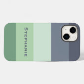 Abstrakte Farbige graue Palette Streifen Name Case-Mate iPhone Hülle (Rückseite (Horizontal))