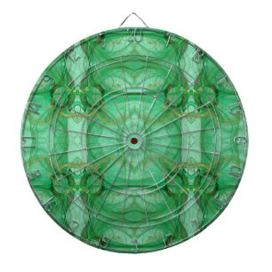 Abstrakte Farbige Green Fraktal Dart Board Dartscheibe