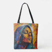 Abstrakte Farbige Heilige Maria Tasche (Rückseite)