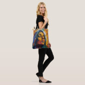 Abstrakte Farbige Heilige Maria Tasche (Am Model)